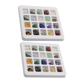 Gatuida Natural Crystal Ores 2 Boxes Set Learning Rough Ore Specimen Sample Student Study Minerals Decorative Collection Specimens