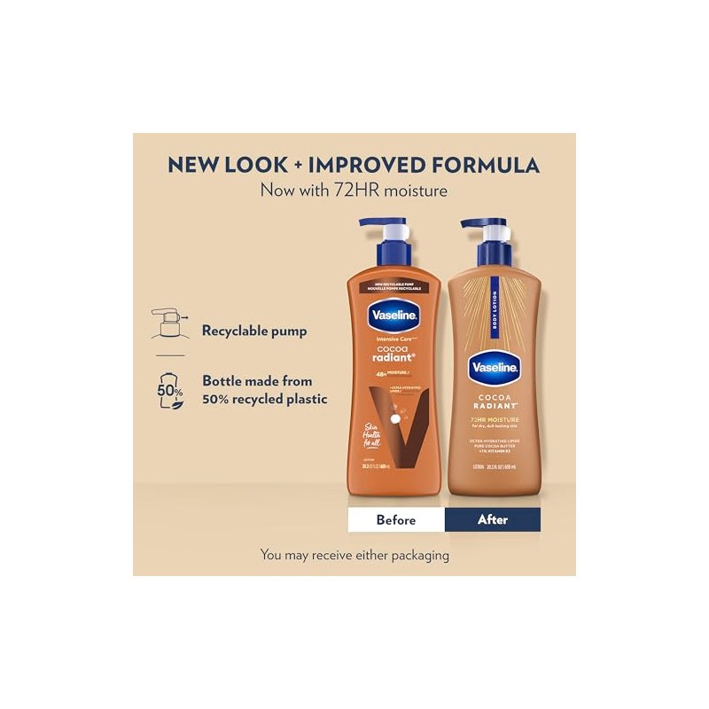Vaseline Total Moisture cocoa Radiant Rich Feeling Lotion for Unisex