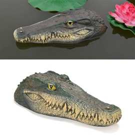MONT PLEASANT Floating Alligator Head Decoy, Pond Accessories Alligator Pool Float, Fake Gator Head, Duck Deterrents for Pool and Pond, Outdoor Pool Decor Crocodile Head for Decorations