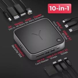 Brydge Stone CORE USB-C MST Docking Station – 10 Ports, 100W PD, Dual Monitor