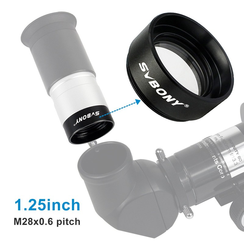 SVBONY Telescope Focal Reducer 0.5X Correction Lens M28X0.25mm 31.7MM Short