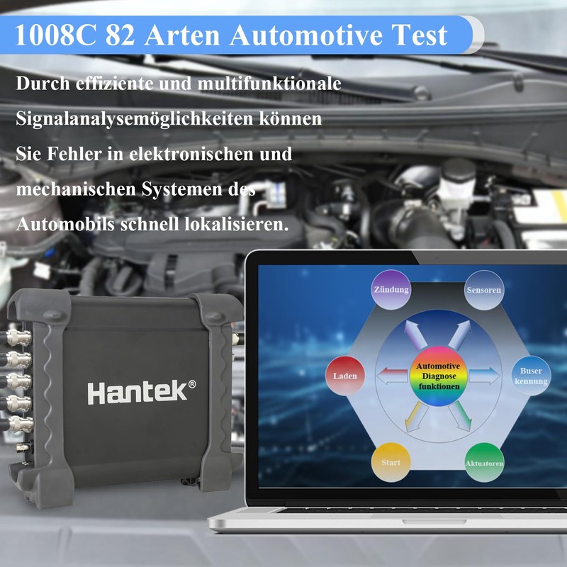 Hantek 1008C PC USB 8CH Automotive Diagnostic Digital Oscilloscope/DAQ/Programmable Generator