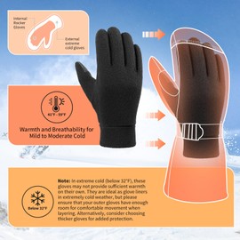 Cierto Warm Winter Gloves | Polar Fleece Cold Weather Gloves | Touch Screen Women and Men Thermal Gloves for Running Hiking