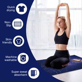 Yuilgdo Yoga Towels, Non Slip Hot Yoga Mat Towel with Grip Dots,Super-Absorbent Soft Microfiber Yoga Blanket for Pilates, Fitness and Workout 72inch x 24inch