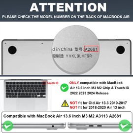 LCMOCICO for 2025 MacBook Air 13.6 Inch Case M4 A3240 M3 A3113 M2 A2681 2024 2023 2022 Release, Glitter Black Printed Plastic Hard Shell Cover for Mac Air 13.6 M4 M3 M2 Chip Touch ID, Butterfly Sky