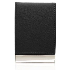 Aeropen Card Case (Black Leather/Metal/Stitching & Magnetic Lid) Model No. CC-35BLK