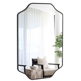 Black Bathroom Mirror Over Sink 24x36 Inch, Wall Mounted Modern Rectangle Vanity Mirrors with Tempered Glass for Bedroom Living Room or Entryway, Vertical/Horizontal Hanging