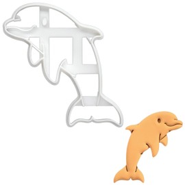 BAKERLOGY Dolphin Jumping Cookie Cutter - Detailed Biscuit Cutter Design for Baking and Crafts, ideal on fondant, dough, clay
