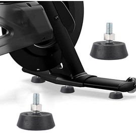 SquEqu 2 Pack Exercise Bike Leveling Feet Replacement Non Slip 3/8" Threaded Screw Stationary Bike Foot Levelers Pad Floor Protector for Exercise Bike Indoor Cycling Bike Workout Bike
