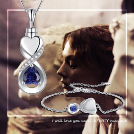 SOLOLIKE Infinity Cremation Jewelry Bracelet for Ashes for Women: S925 Sterling Silver Rose Gold Abalone Shell Urn Bracelets for Human Ashes - Memorial Jewelry Gifts for A Loss of Loved Ones,