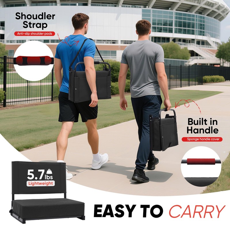 Stadium Seats with Back Support - Padded Portable Bleacher Seat