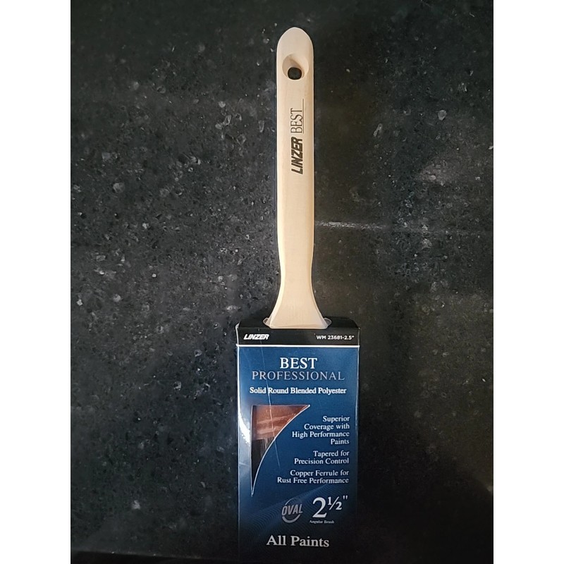 LINZER BEST PROFESSIONAL 2.5" ANGLE OVAL ALL PAINTS PAINT BRUSH