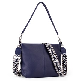 befen Small Crossbody Bag for Women Genuine Leather Hobo Bag for Girls Navy Blue Handbag for Women for Daily Use