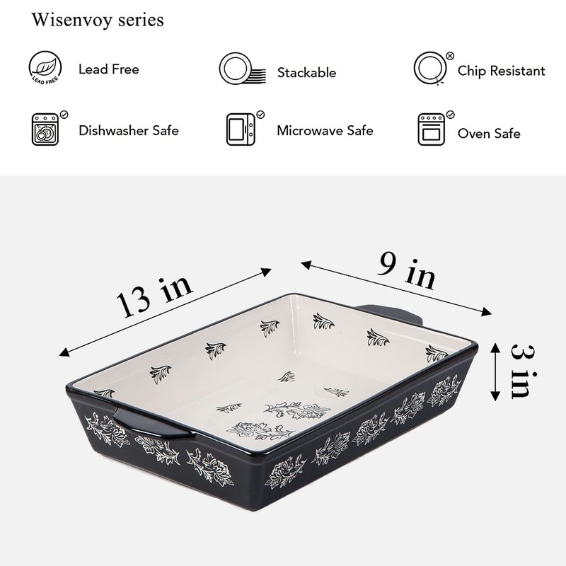 Wisenvoy Casserole Dish Baking Dish Ceramic Lasagna Pan Bakeware Sets
