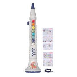 Children Clarinet Toy Cute Funny Volume Adjustable Musical Instrument Educational Toy Birthday Gift White