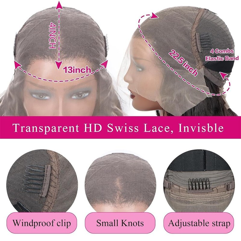 Arqyu 13x4 Body Wave Lace Front Wigs Human Hair 180%