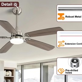 12 Inch Ceiling Fan Downrod, 1" Diameter Matte Black Ceiling Fan Extension Rod (No Threads) with 5 x 18-AWG Wires,Universal Down Rods for Ceiling Fans,Easy Installation