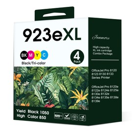 923XL 923e Ink Cartridge Compatible for HP 923 Ink Cartridges for hp Ink 923 hp923XL Combo Pack Compatible with OfficeJet Pro 8120 8122 8124 8125 8130 8132 8134 8135 8138 8139 Series Printer(BCMY)