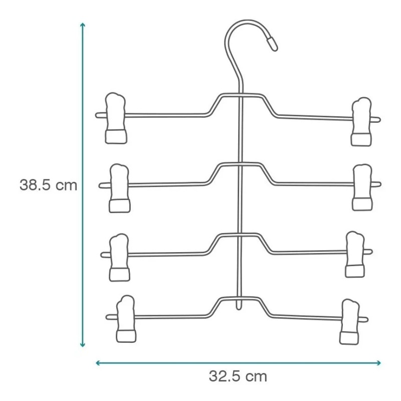 Exhivit Gancho De Ropa Con Pinza Para Pantalon C/4 Niv
