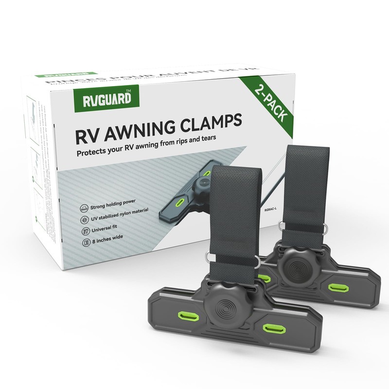 RVGUARD RV Awning Clamps Max, Upgraded Camper Awning Clip, UV