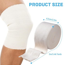 Elasticated Tubular Bandage Cotton Stockinette Tubing Stretch Compression Bandage for Large Arm Knees Legs Support Bandage 2.5” x 5.46 Yard