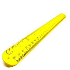 Snap Ruler - Silicone Bracelet Tape Measure Band - 12" / 30cm (Yellow)