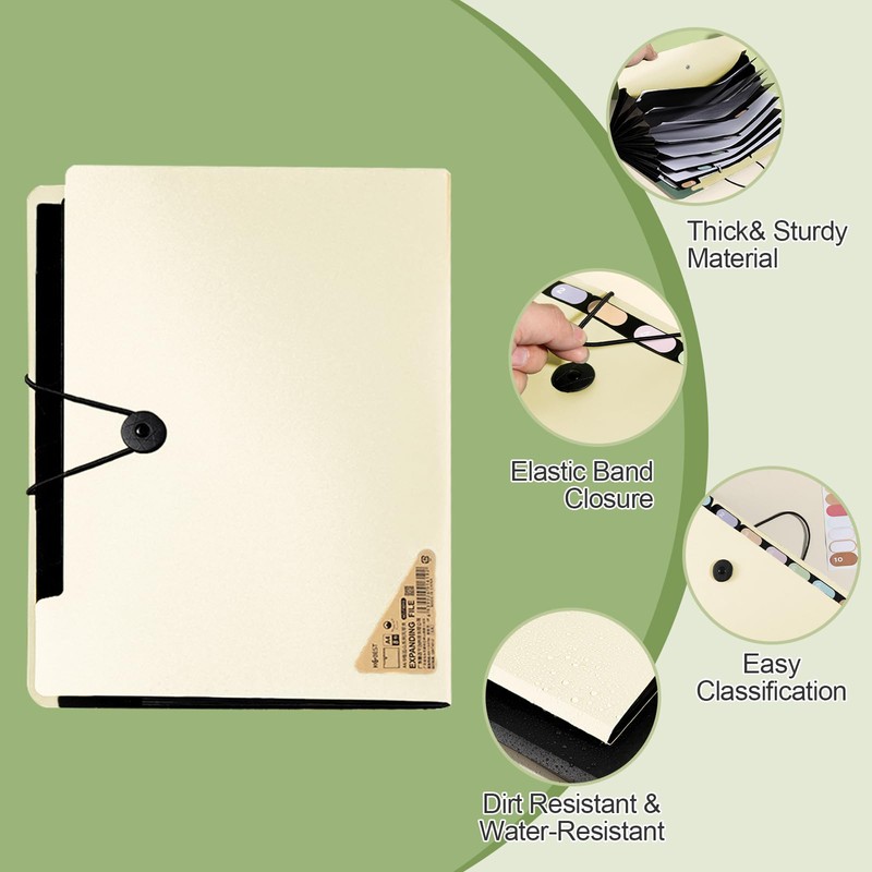 Elezeal Expanding File Folder - Accordion Document Holder with 13