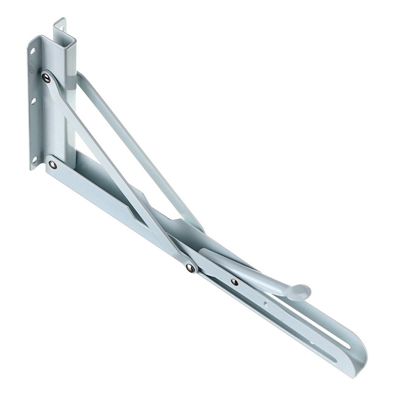 Sumnacon Sturdy Folding Shelf Brackets - Heavy Duty White Metal