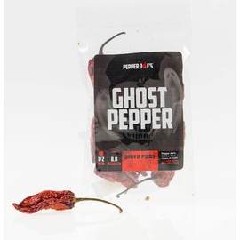 Pepper Joe’s Dried Ghost Peppers – 1/2oz Bag Super-Hot Dehydrated Bhut Jolokia Pepper Pods – Whole Dried Chili Peppers for Cooking and Spice Making (2 Pack)