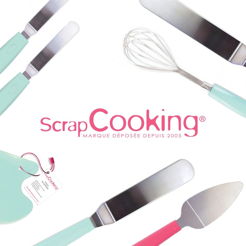 Scrapcooking 5177 Small Angled Spatula Stainless Steel Multi-coloured 3 x
