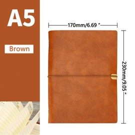 Leder Notizbuch, A5 Leder Notizbuch, 23 x 17 cm, 200 Seiten Nachfüllbarer Notizblock Tagebuch, Persönlicher Block Notizen Reisetagebuch, Geschenk Zum Geburtstag Jahrestag Frauen Männer Ihn (Braun)