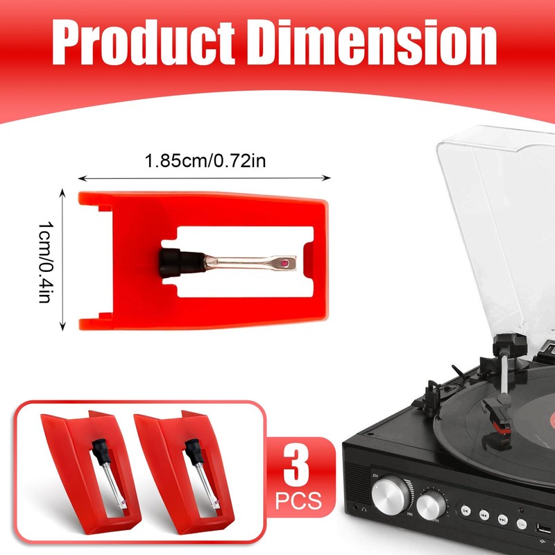 Record Player Needle, 3 Pcs Turntable Needle, Turntable Replacement Stylus