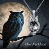 VENACOLY Owl Necklace 925 Sterling Silver Owl Pendant Owl Jewellery