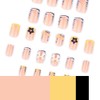 24 Pcs 3D Bow Charms Press on Nails Short Square