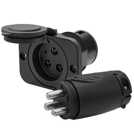 LIXUANBY 12VCPS3 70A Trolling Motor Plug & Receptacle for 2 or 3-Wire Configuration 12V, 24V, 12/24V, 24/36V, 36V or 48V Systems Black1