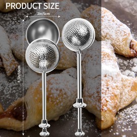 2PCS Precision Flour Sifter for Baking with Butter, Powdered Sugar Shaker, Loose Leaf Tea Steeper, Tea Strainers for Loose Tea, Ideal for Baking Enthusiasts, Pastry Chefs, Tea Artists, and Tea Lovers