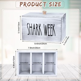 Rtteri Tampon Holder for Bathroom Storage Containers Wood Farmhouse Pad Tampon Organizer for Bathroom Toilet Period Feminine Product Organizer with Lid Shark Week Tampon Storage Rustic Bathroom Decor