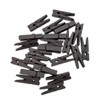 jojofuny 100 Pack 35mm Dark Brown Wooden Clips Food Sealing