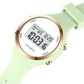 XCZAP Outdoor Sport Watches Alarm Clock 5Bar Waterproof LED Digital Watch (Light Green-one)