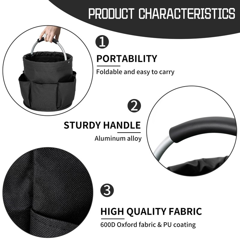 ATDORO Cleaning Caddy Organizer With Handle, Foldable Bucket Organizer, Caddy