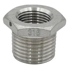 Flobal VBU-S14-0403 1/2x3/8 Stainless Steel Threaded Fitting Bushing
