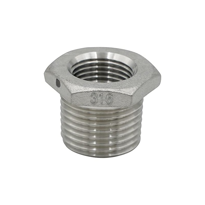 Flobal VBU-S14-0403 1/2x3/8 Stainless Steel Threaded Fitting Bushing