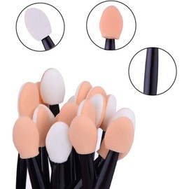 50 PCS Eyeshadow Brush, Disposable Eyeshadow Brush, Dual Sided Eyeshadow Brush, Oval Sponge Tipped Makeup Applicator Tool, Tools & Accessories