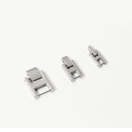 siilver Titanium Steel FOLD Over Buckle Clasp Womens Watch Bracelet Extender Link (Silvery)