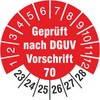 Pack of 100 Test Labels 30 mm Tested DGUV Information
