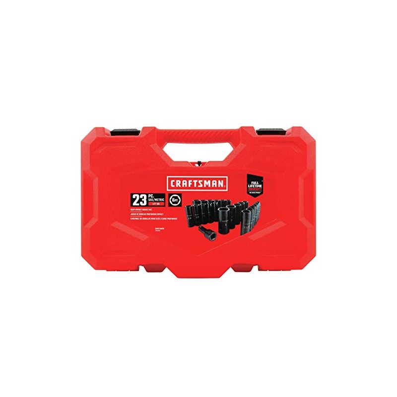 CRAFTSMAN Deep Impact Socket Set, SAE, 1/2-Inch, 23 Pieces (CMMT16970)