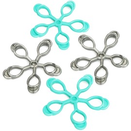 COM-FOUR® 4 Piece Finger Exerciser Set, Finger Stretcher Handy Training Equipment, Hand Exerciser for Grip and Spreading Strength and Coordination for Fitness, Sports, Music & Rehab