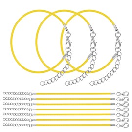 MECCANIXITY 10 PCS Yellow Bracelet Cord,9" Adjustable Friendship Bracelet 2mm Waxed Polyester Cord with Lobster Clasp Bracelet String for Bracelet Making Jewelry DIY Craft