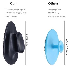 4 Pack Silicone Face Scrubber, Beomeen Facial Cleansing Brush Soft Silicone Facial Exfoliation and Massage Brush Blackhead Scrubber for Men and Women (Black+ Blue)