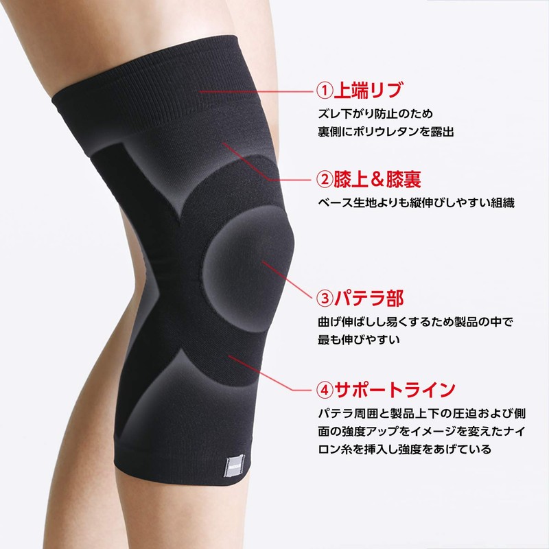 Medied Supporter, Neat Fit, Knees, L, Black, 1 Piece, Made